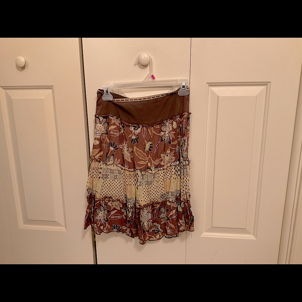 Wrapper Brown And Yellow Flower Skirt (Size L - Kids)